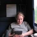 A woman and her kindle.JPG